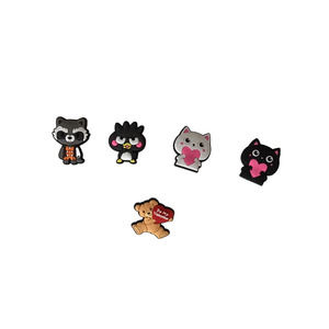 Animal Characters Set of 5 Charms for Crocs Kittens Racoon